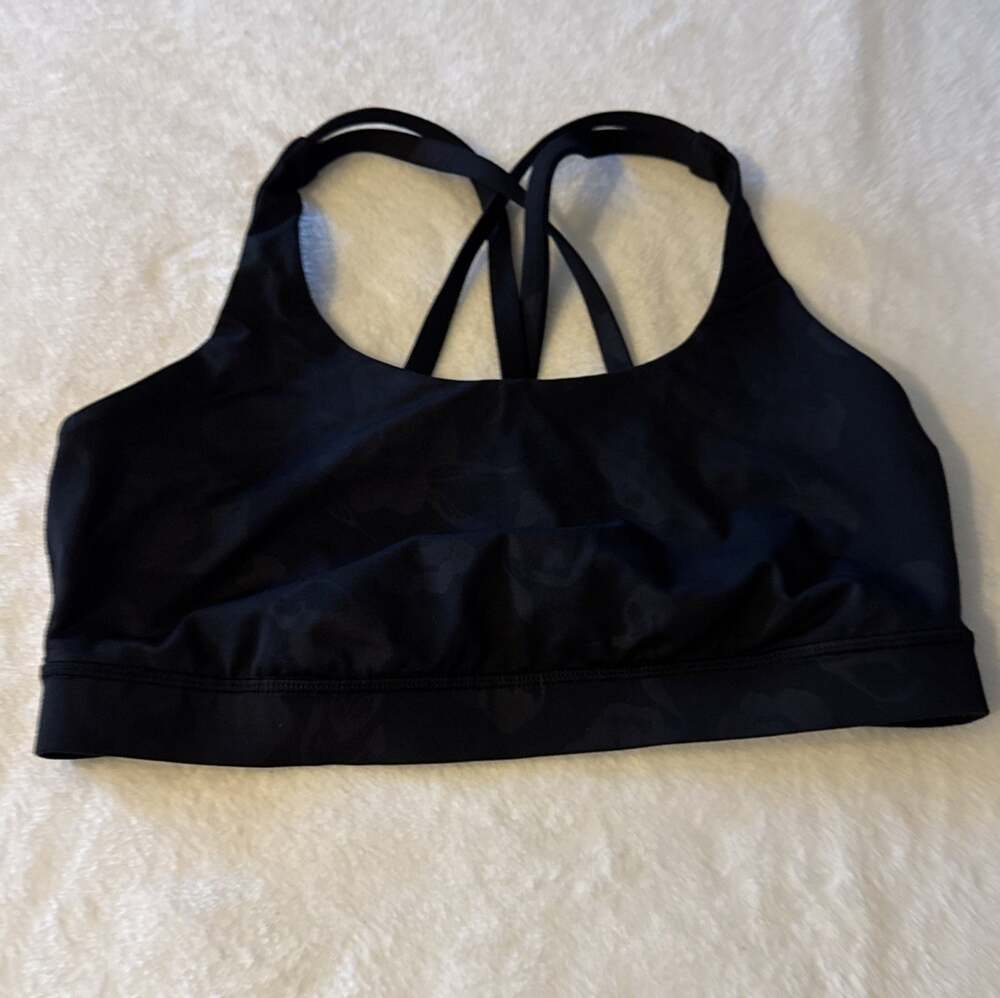 Lululemon Women’s Energy Black Strappy Sports Bra Small